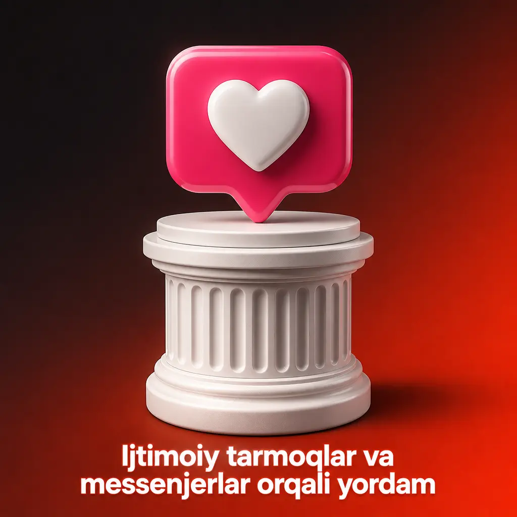 Telegram va messenjerlar orqali qo'llab-quvvatlash xizmatiga yozma xabar yuborish jarayoni ko'rsatilgan rasm
