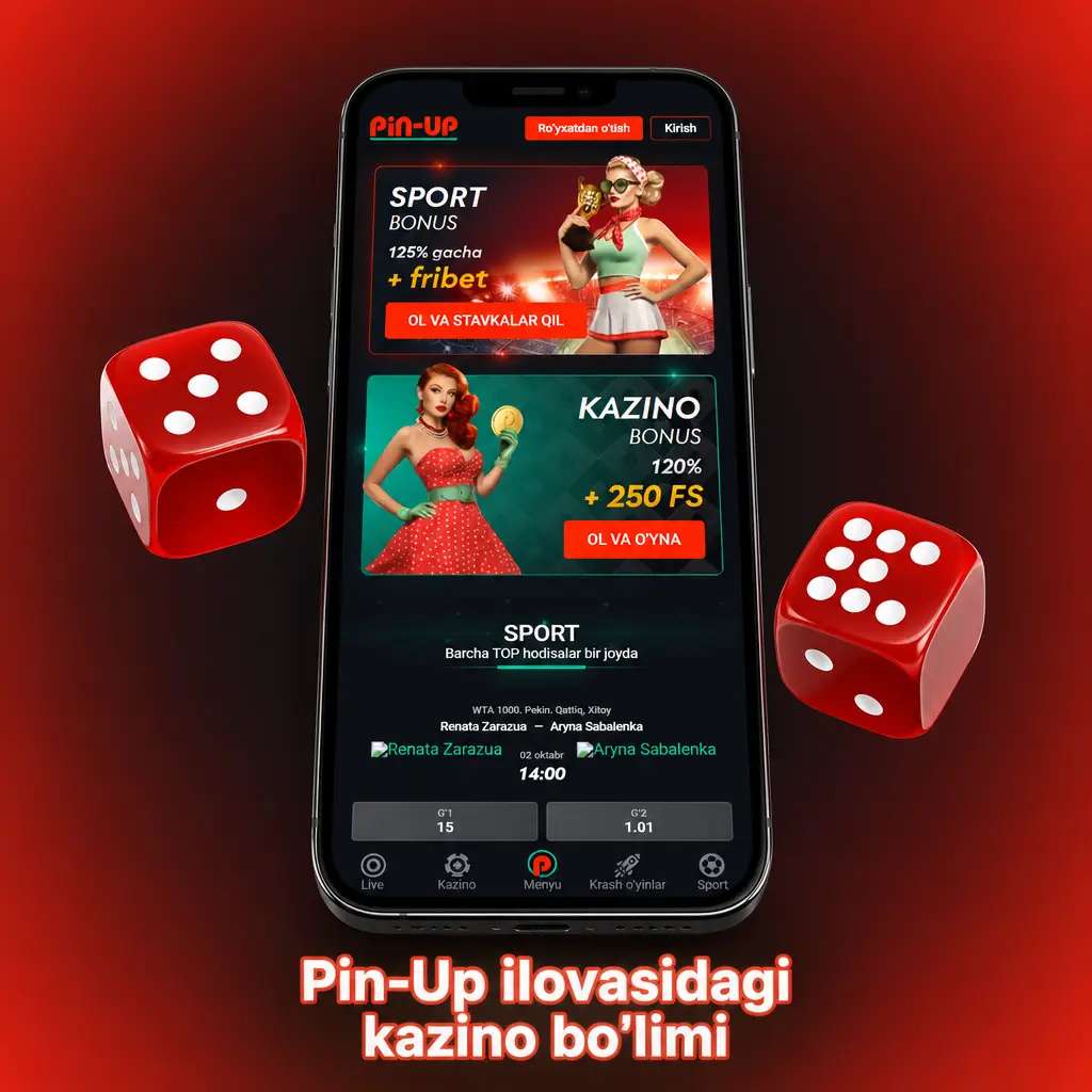 Pin-Up ilovasidagi kazino boʻlimi: slotlar, stol oʻyinlari, jonli kazino va krash oʻyinlari kategoriyalari