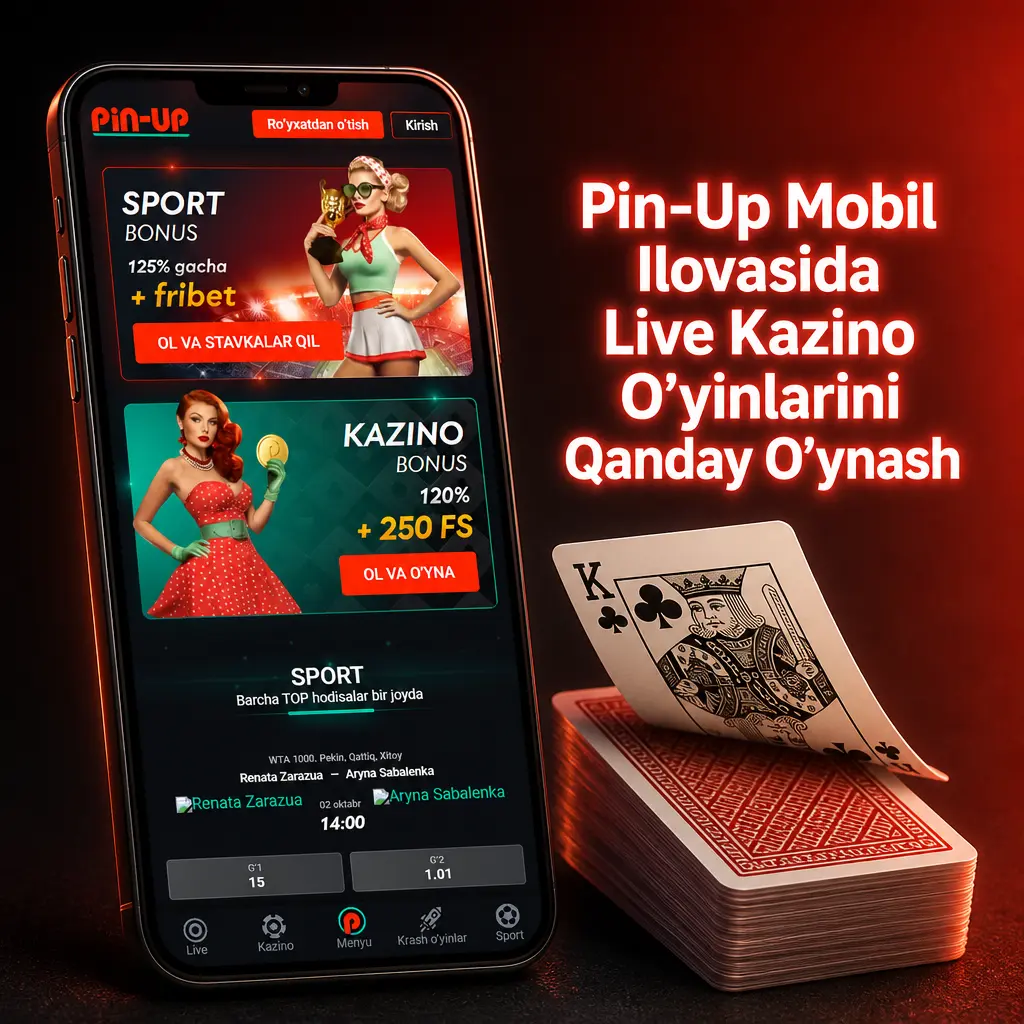 Pin-Up mobil ilovasida live kazino o'yinlarini o'ynash bosqichlari: yuklab olish, kirish va stol tanlash jarayoni